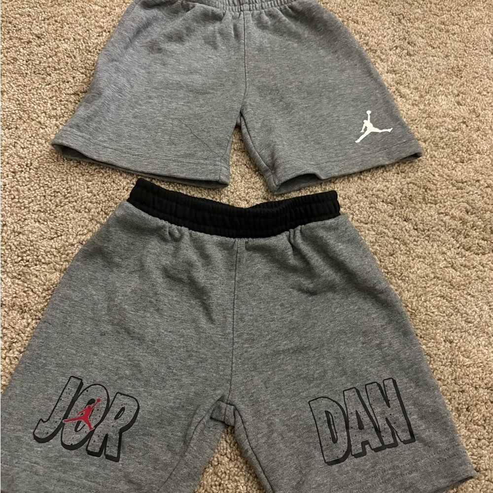 Two Jordan Kids Gray Shorts Duo